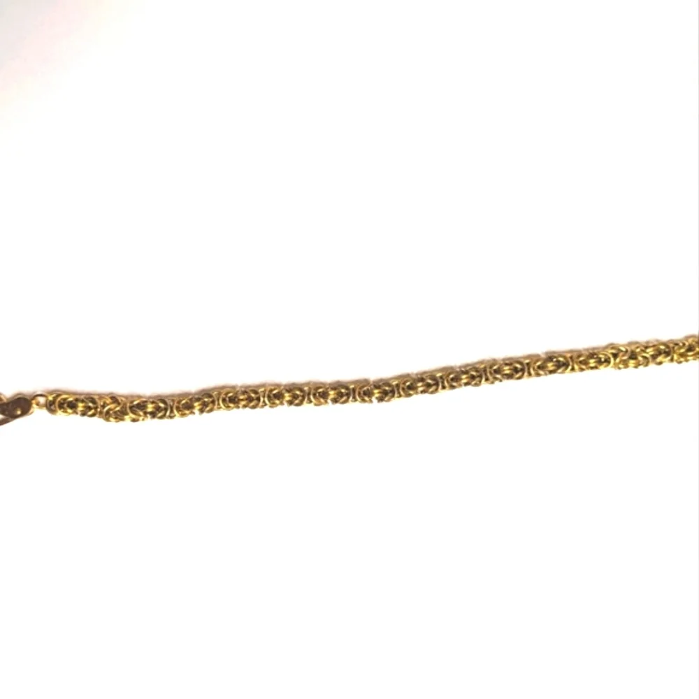 Vintage Signed‎ DM Byzantine Gold Tone Bracelet 7.5 Inches